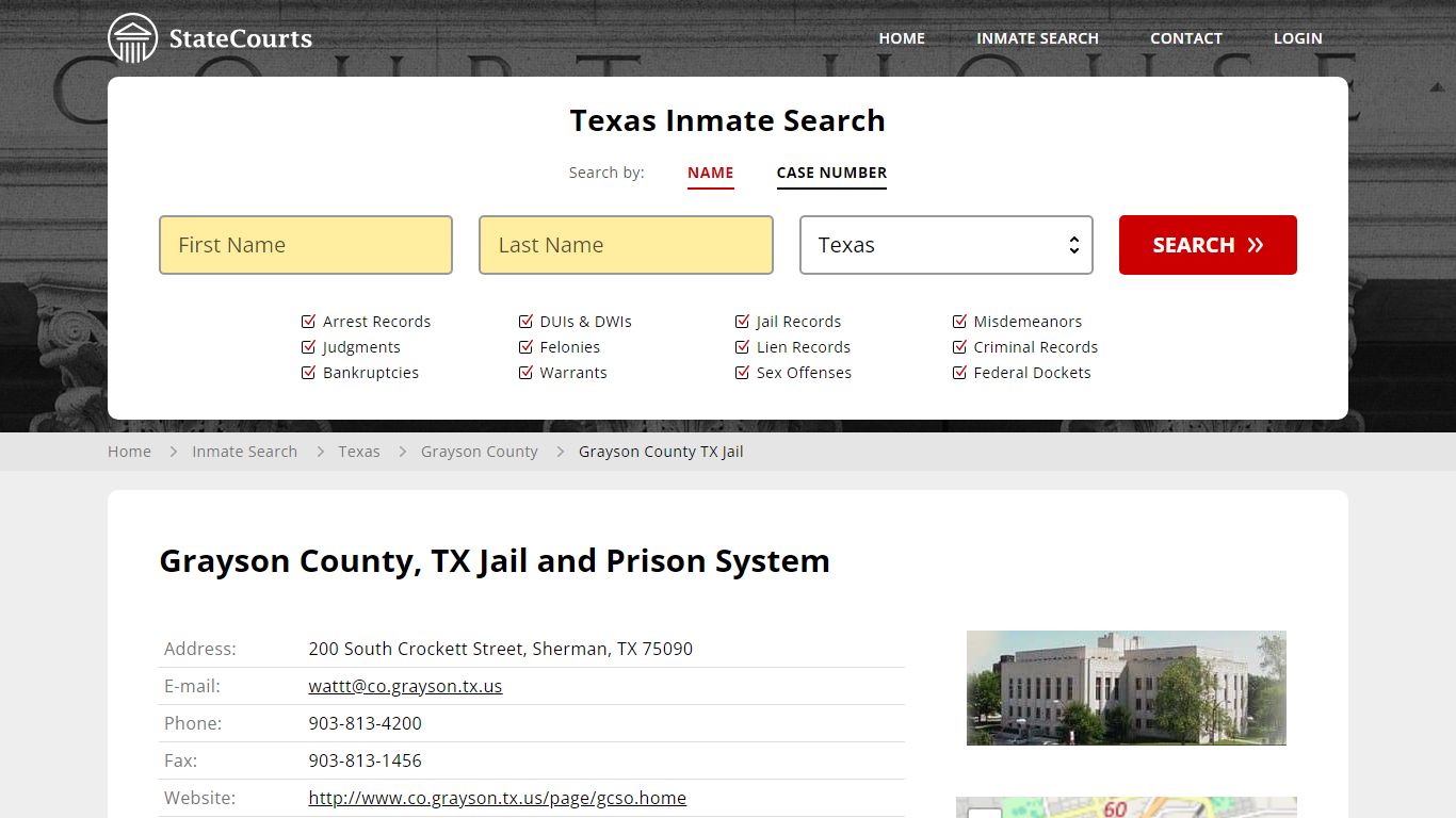 Grayson County TX Jail Inmate Records Search, Texas - State Courts